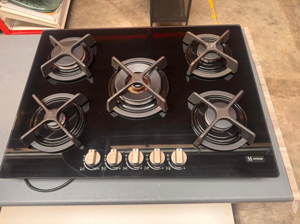 M-System 5 Pits Kookplaat / Gasfornuis, Witgoed en Apparatuur, Zo goed als nieuw, Inbouw, Gas, Kookweg 66