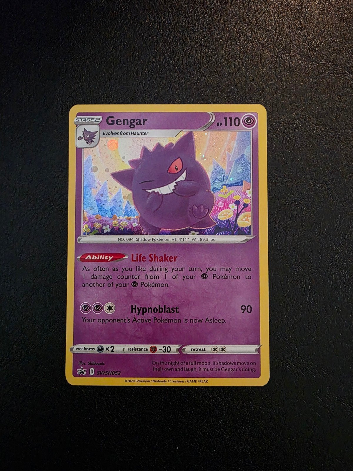 Gengar SWSH052 Promo Kaart Pokémon, Ophalen of Verzenden, Zo goed als nieuw, Losse kaart, Foil