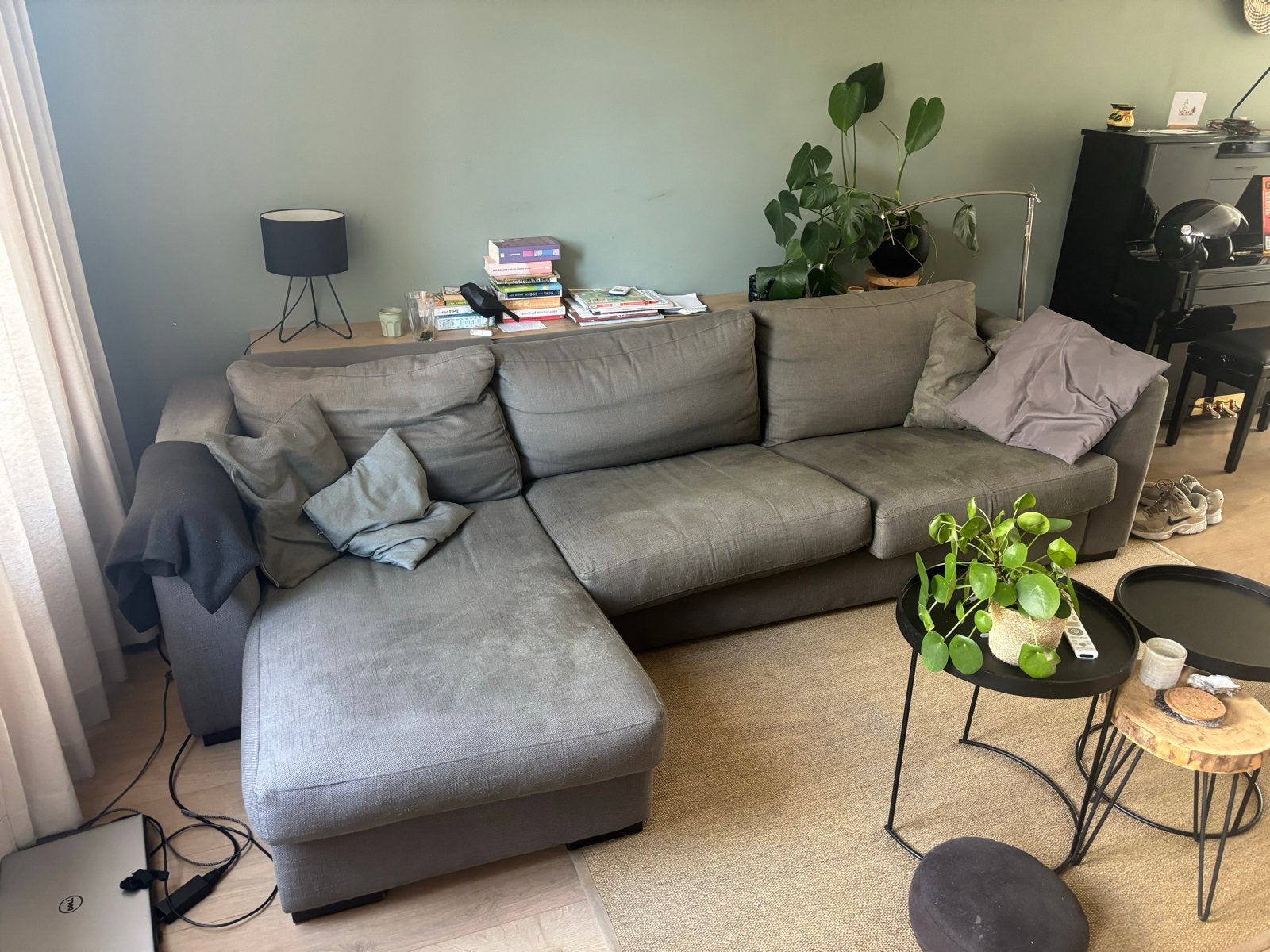 Gratis af te halen: Comfortabele hoekbank, Huis en Inrichting, Banken | Bankstellen, Ophalen, Gebruikt, 100 tot 125 cm, Hoekbank