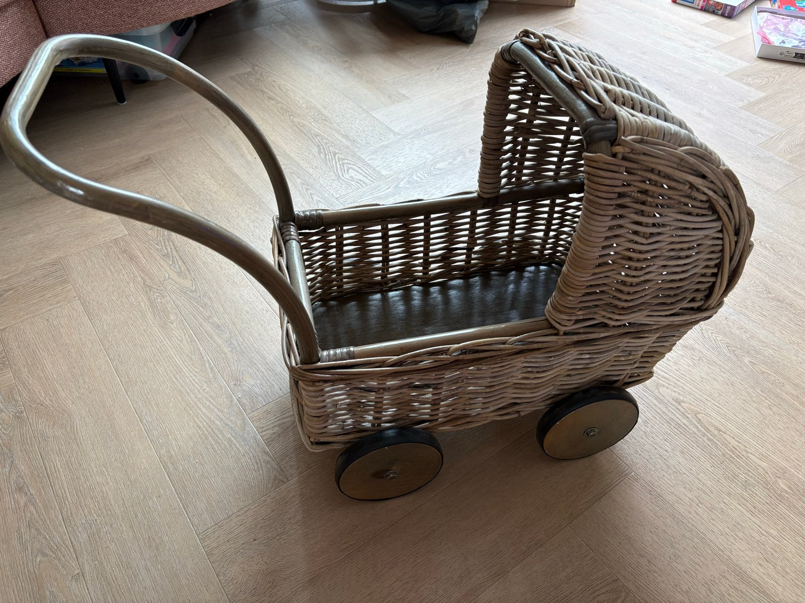 Rotan poppenwagen - Vintage look, Ophalen, Gebruikt, Overige typen