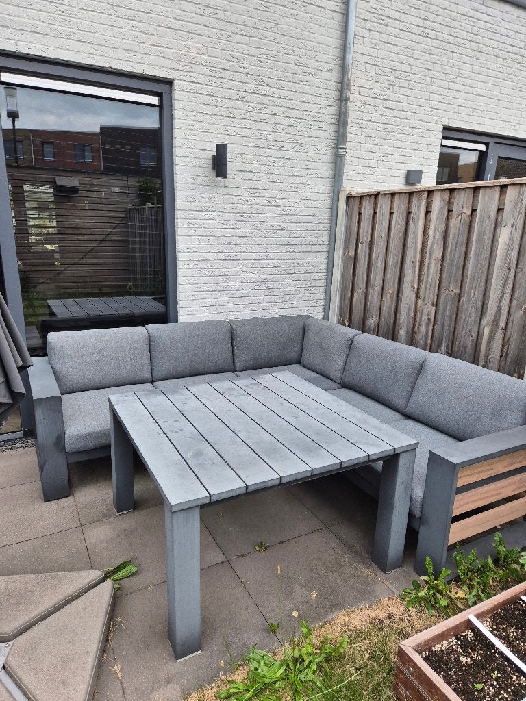 Lounge (dining) set tuin (inclusief tafel), Ophalen, Gebruikt, 6 zitplaatsen, Aluminium