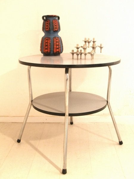 Jaren 50 60 design bijzettafel sidetable Gispen stijl, Ophalen