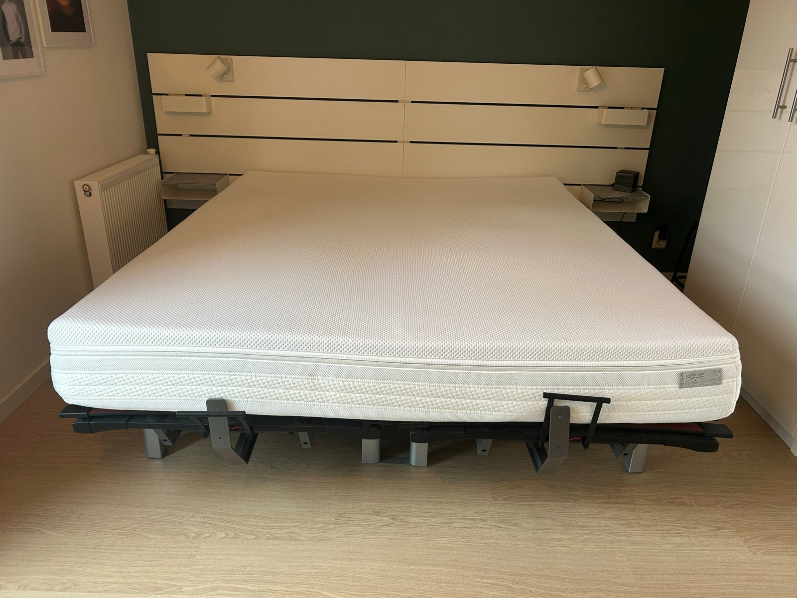 Swissflex bed: 2x lattenbodem + matras 180x210 cm, Ophalen, Overige materialen, Tweepersoons, 180 cm