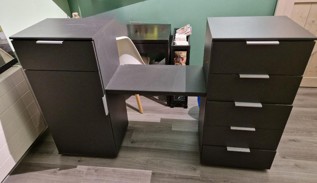 Make up tafel met spiegel, Huis en Inrichting, Tafels | Kaptafels, Ophalen, Gebruikt, 100 tot 150 cm, Minder dan 100 cm