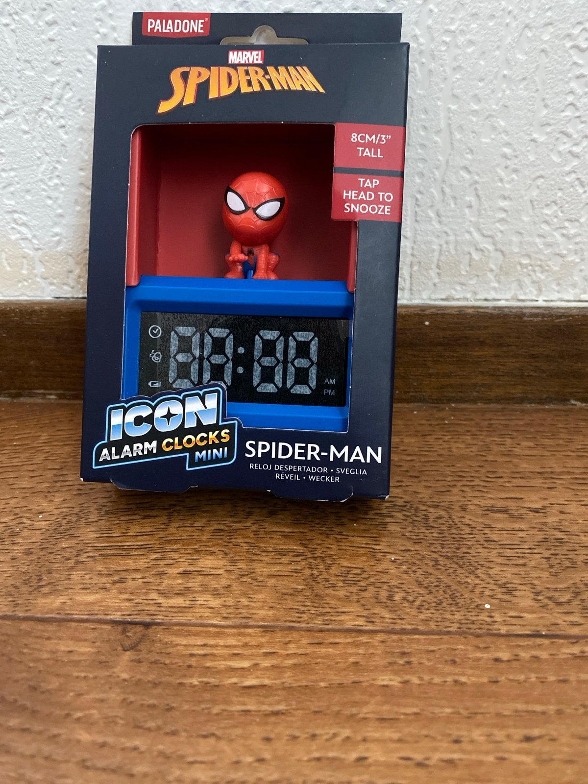 Spider-Man Icon Mini Wekker - Nieuw in doos, Ophalen, Werkt op batterijen, Nieuw, Digitaal