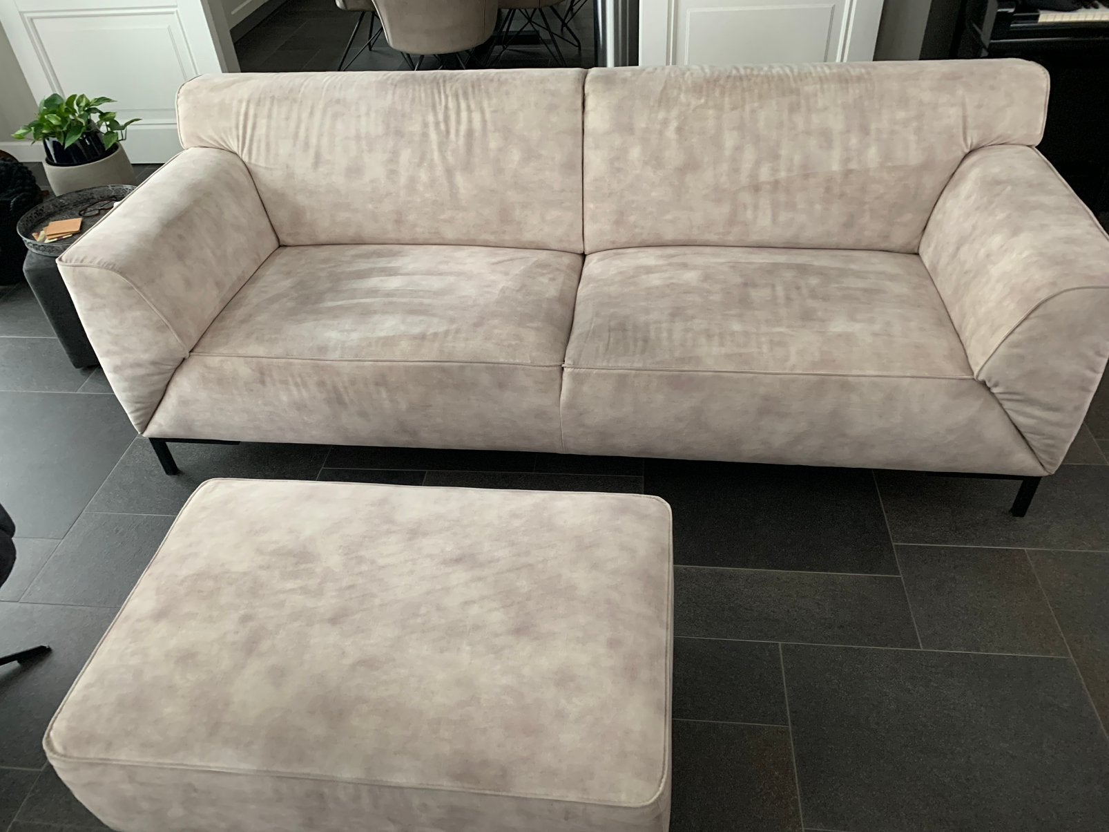 2,5 zits bank en hocker Feelings Wonen, Ophalen, Zo goed als nieuw, 75 tot 100 cm, 200 tot 250 cm