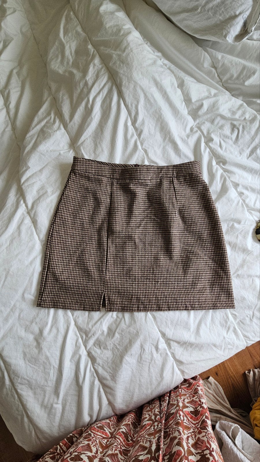 Bruin/beige geruite mini rok, nieuw - Maat XL, Bruin, Maat 46/48 (XL) of groter, Nieuw, Ophalen of Verzenden
