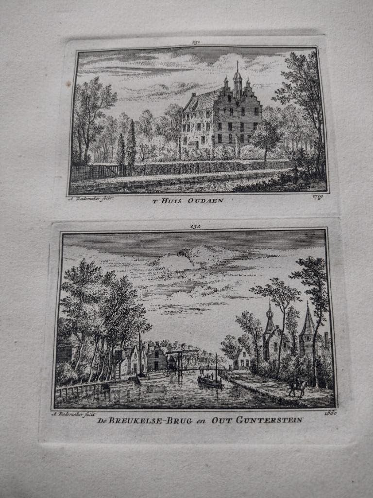 231/232 Breukelen Huis Oudaan en Gunterstein Gravure dl 3, Ophalen of Verzenden