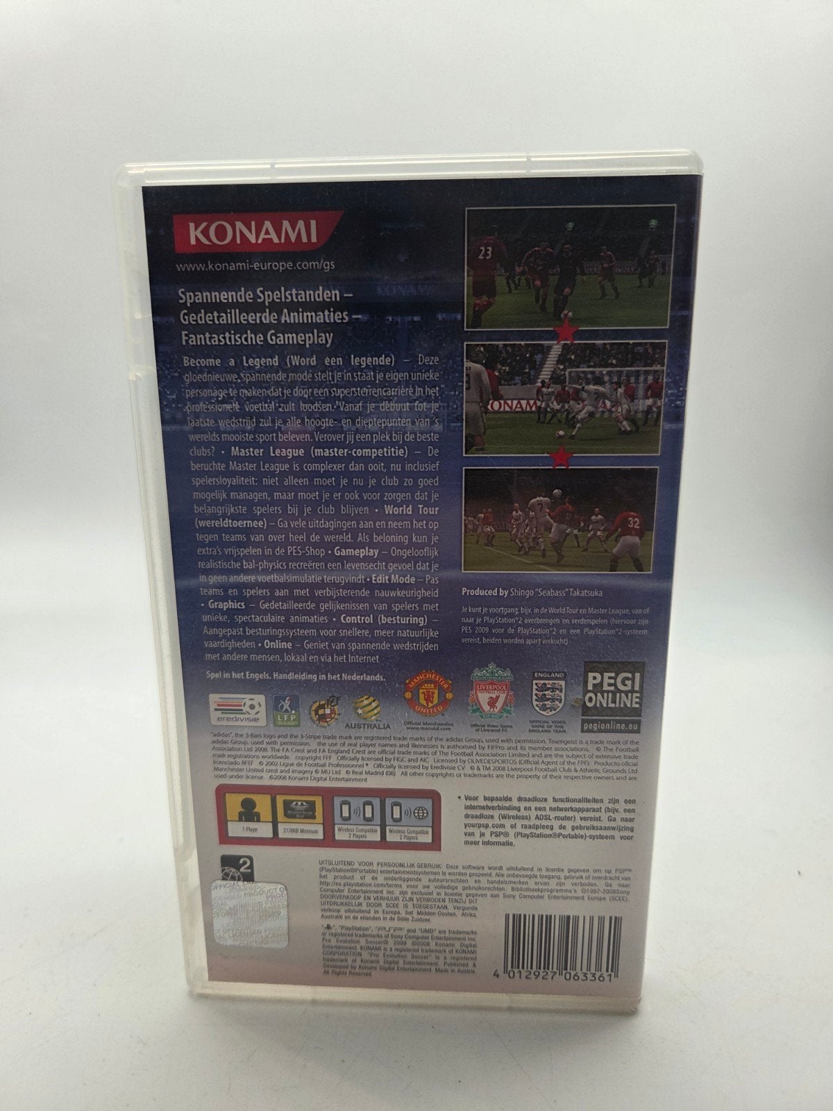 PES 2009 Pro Evolution Soccer PSP, Online, Konami Digital Entertainment B.V., 14-16 Sheet Street, Windsor, Berkshire, SL4 1BG, UK