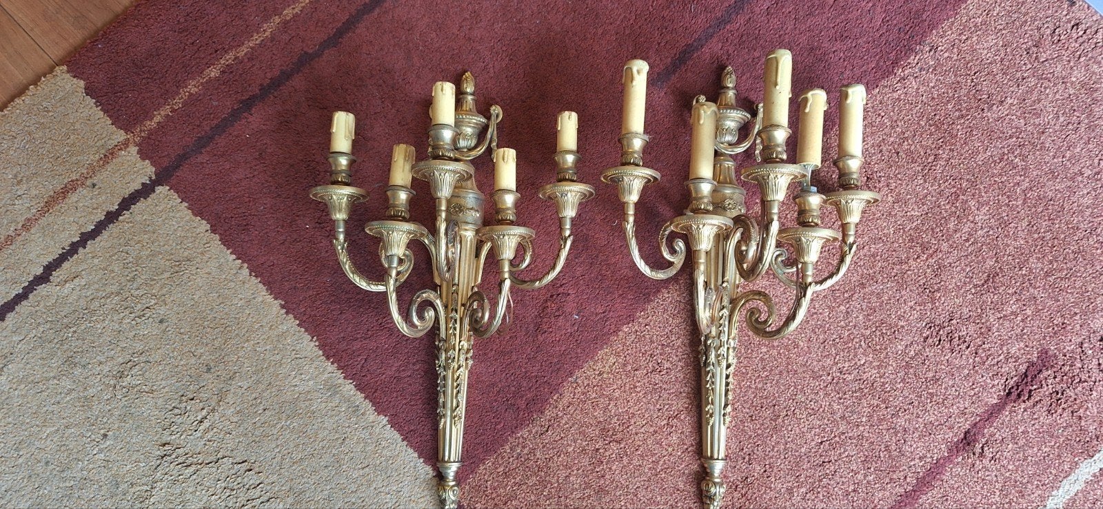 2 antieke omgebouwde kaarsen wand kandelaars 1870/1890 tijd, Antiek en Kunst, Ophalen of Verzenden