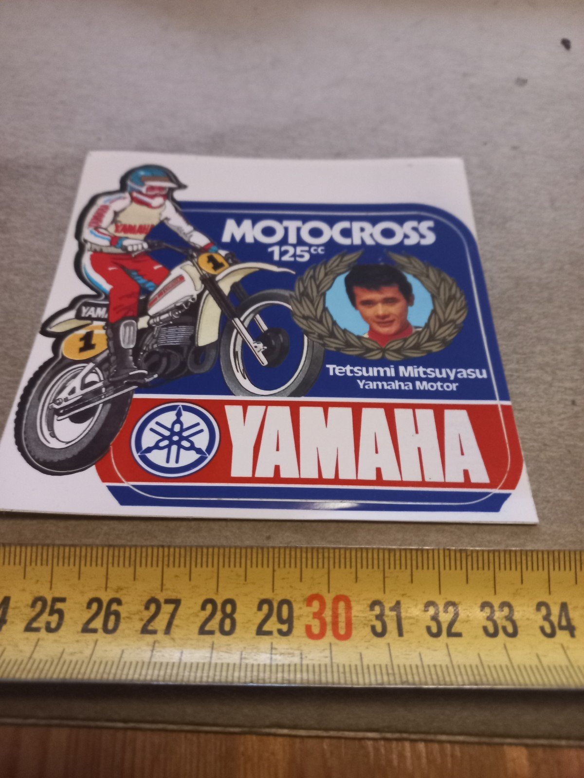 Vintage Yamaha Motocross 125cc Sticker - Tetsumi Mitsuyasu, Ophalen of Verzenden