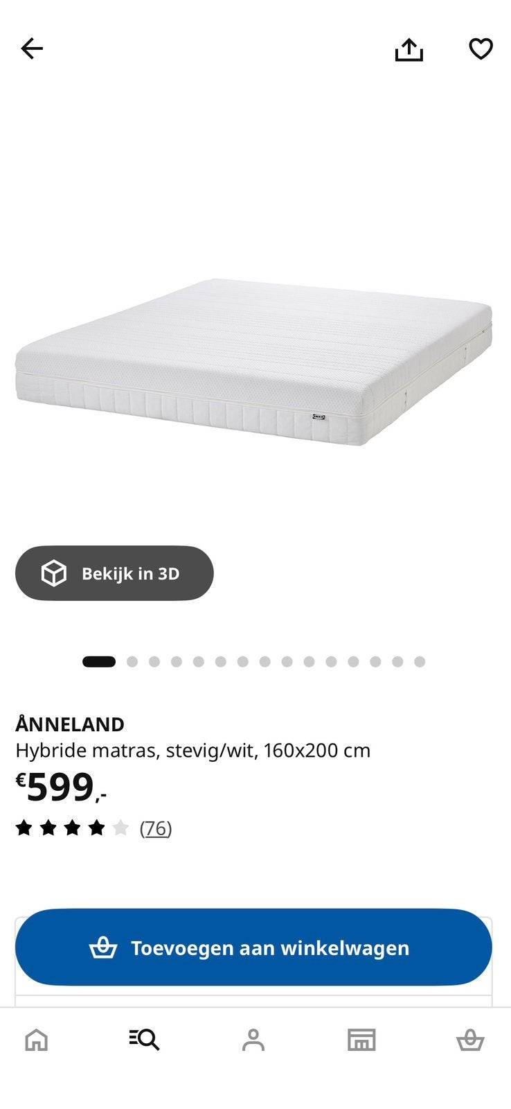 Foto 3 van Espevar (HEMFJÄLLET) IKEA boxspring 160x200 incl matras