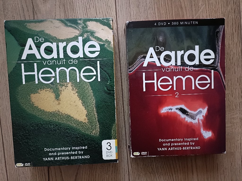 2 DVD-Boxen van "De Aarde vanuit de Hemel", totaal 7 DVD's., Gebruikt, Alle leeftijden, Boxset, Natuur