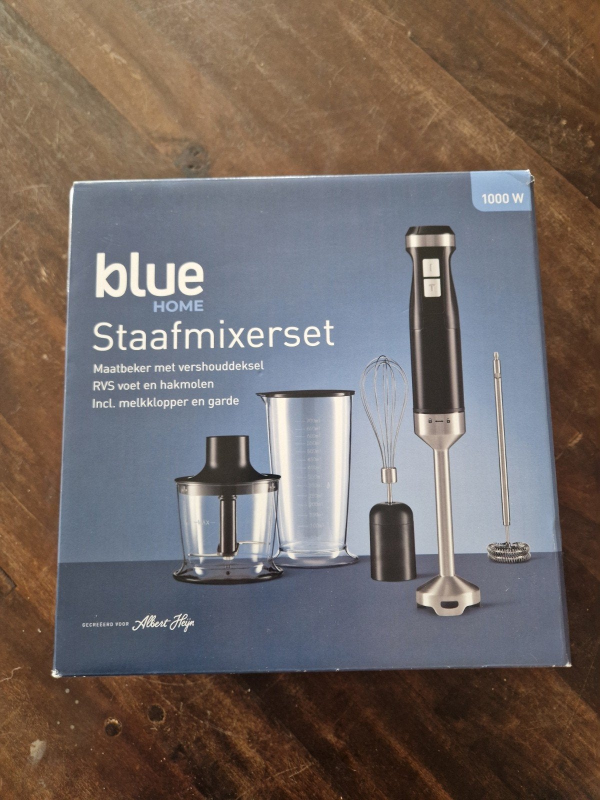 Blue Home Staafmixerset 1000W - Nieuw in doos, Nieuw, 3 snelheden of meer, Ophalen of Verzenden, Vaatwasserbestendig
