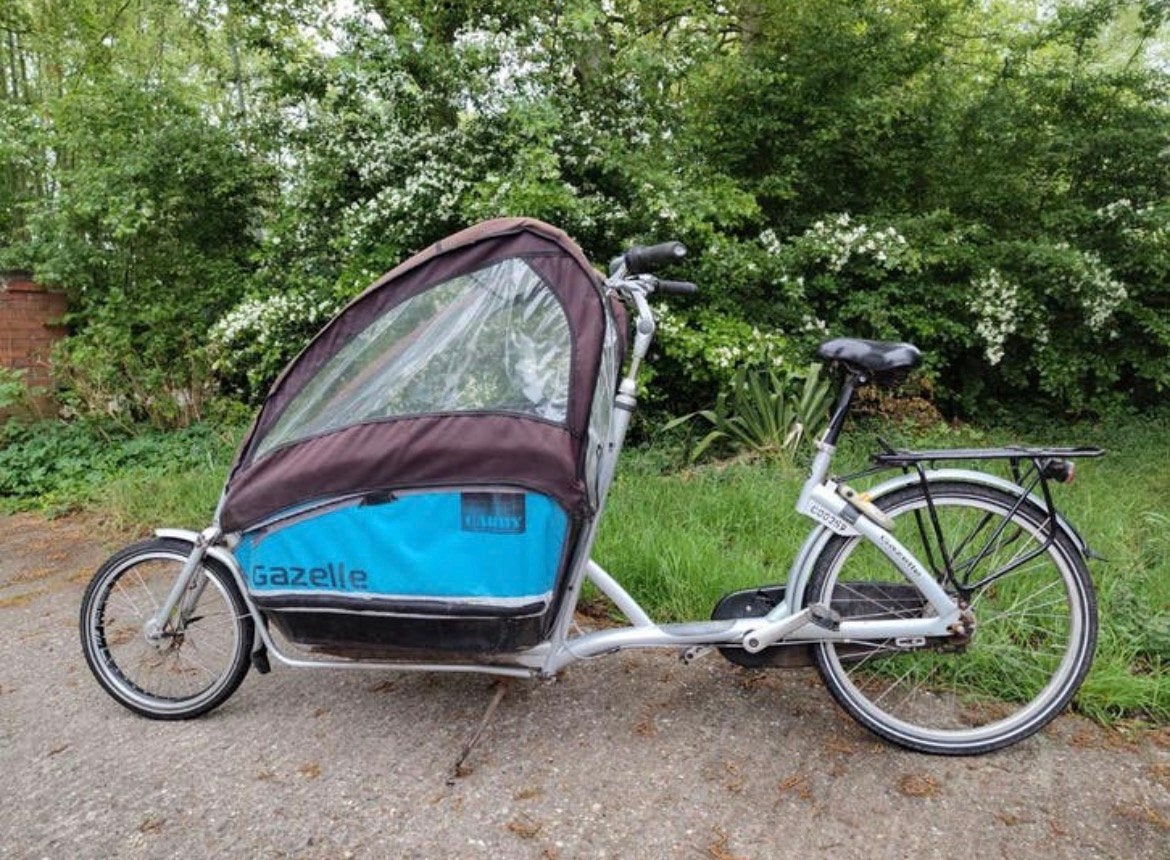 Gazelle fiets met 7versnellingen, bankje en maxicosi beugels, Ophalen, Terugtraprem, Opvouwbaar, Zo goed als nieuw
