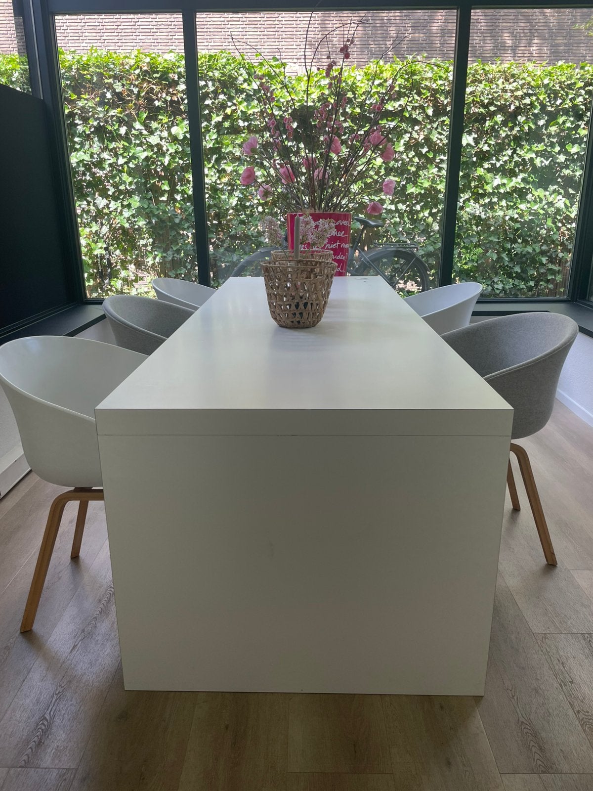Vergadertafel met 6 Hay designer stoelen, Ophalen of Verzenden