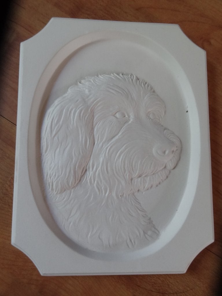 gipsen plaquette hond om te verven, Ophalen of Verzenden, Zo goed als nieuw, Knutselwerk