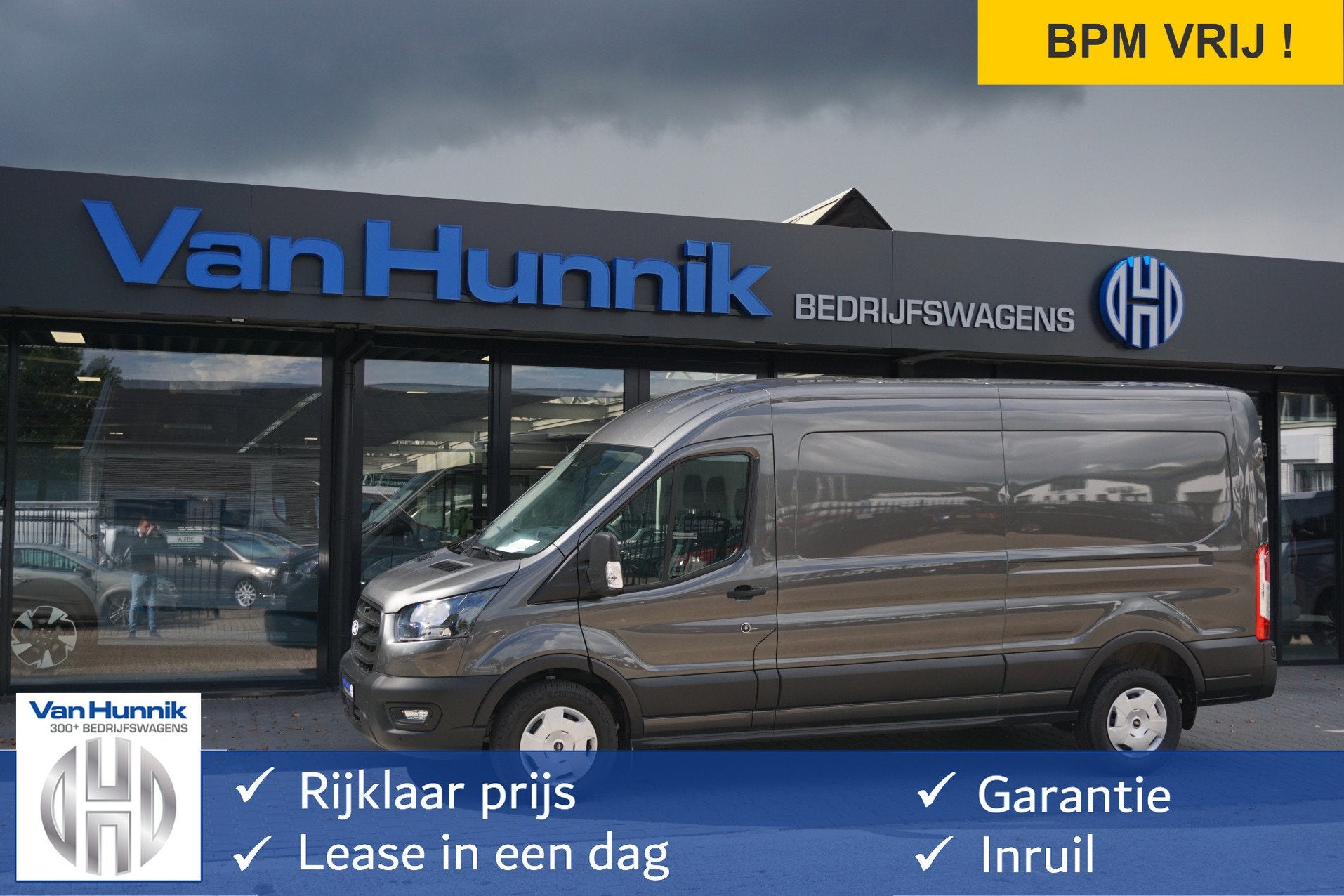 Ford Transit 350L L3H2 Trend AUT8 130PK BPM VRIJ! 12" Sync4, Auto's, LED verlichting, 4 cilinders, 2800 kg, Bedrijf