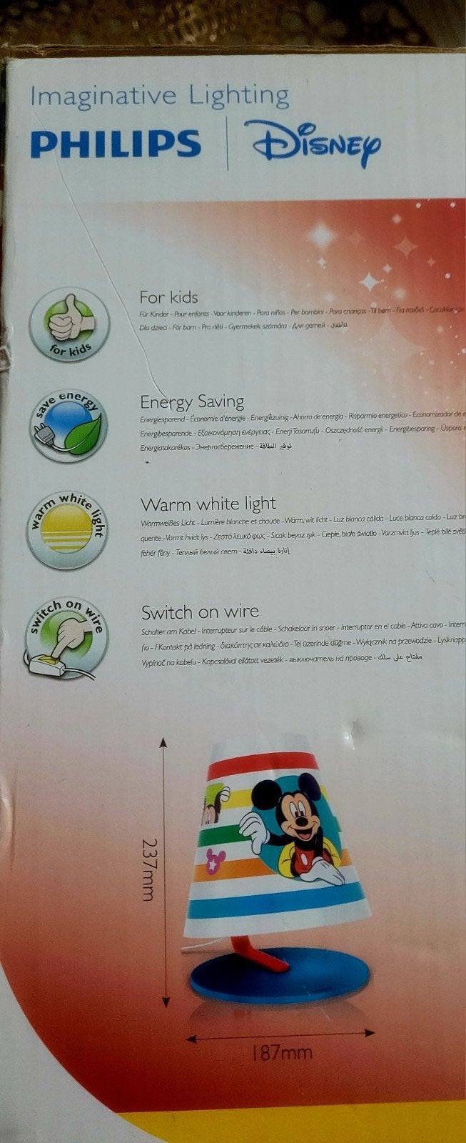 Philips Disney Mickey Mouse LED Tafellamp - Nieuw in doos, Kunststof, Meerkleurig, Kinderlamp, Nieuw
