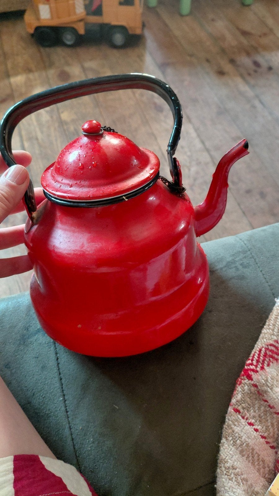 emaille theepot 16cm, Ophalen of Verzenden