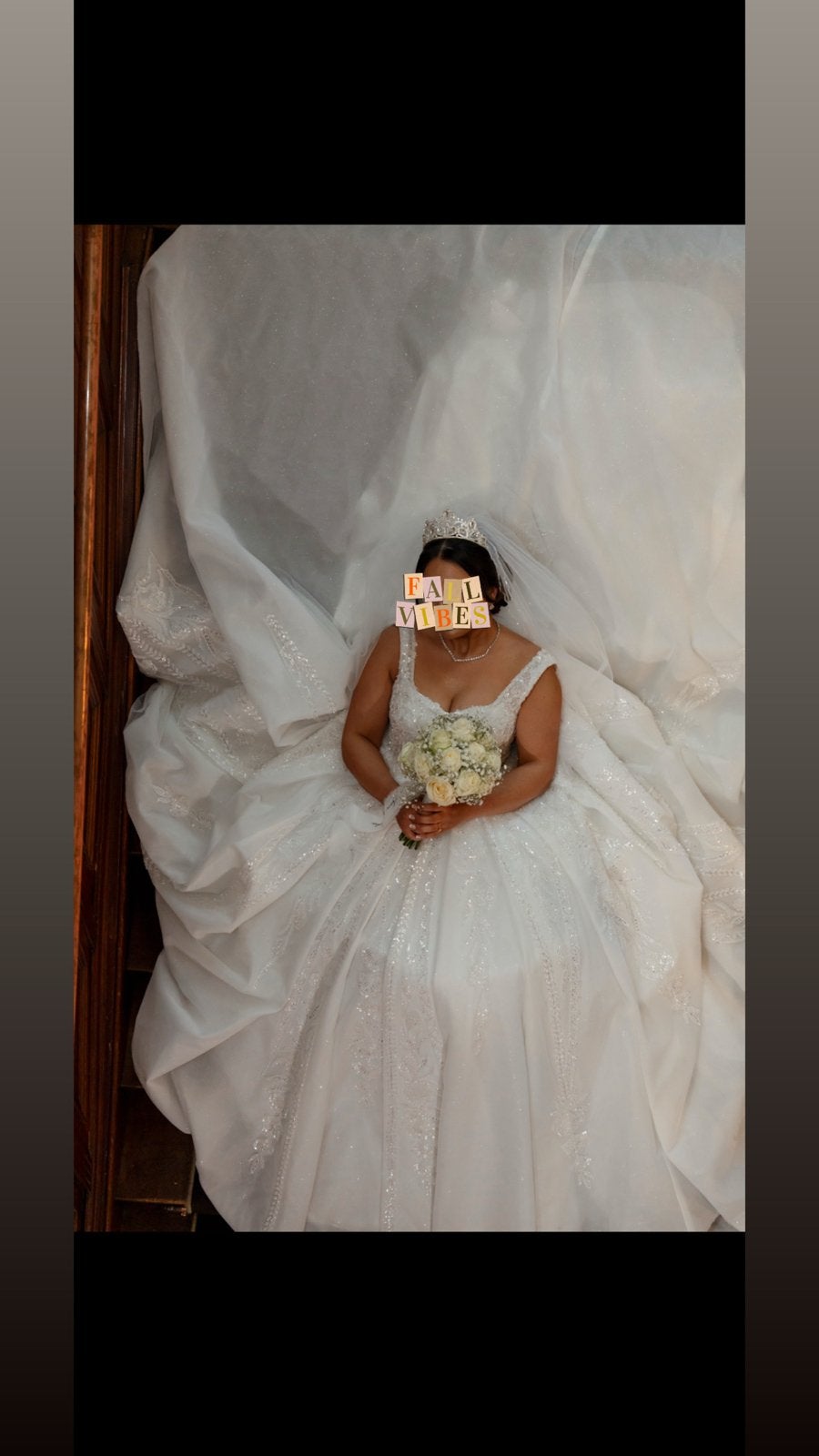 Prachtige bruidsjurk met tiara en sluier, Ophalen, Zo goed als nieuw, Wit, Trouwjurk