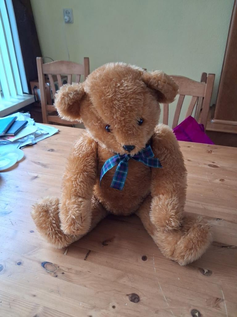 Oude teddybeer, Verzamelen, Ophalen of Verzenden, Gebruikt, Stoffen beer, Overige merken