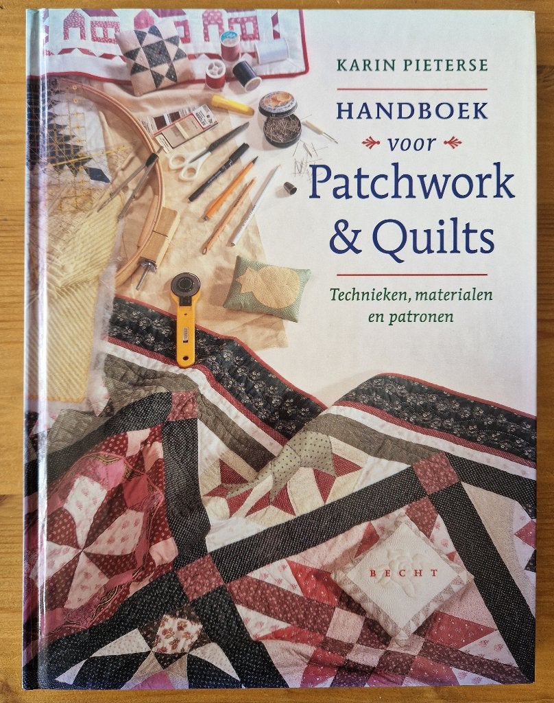 Handboek voor Patchwork & Quilts - Karin Pieterse zgan, Boeken, Ophalen of Verzenden, Zo goed als nieuw, Borduren en Naaien, Karin Pieterse
