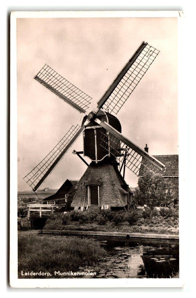 Leiderdorp, Munnikenmolen, Verzenden, 1940 tot 1960, Gelopen, Zuid-Holland
