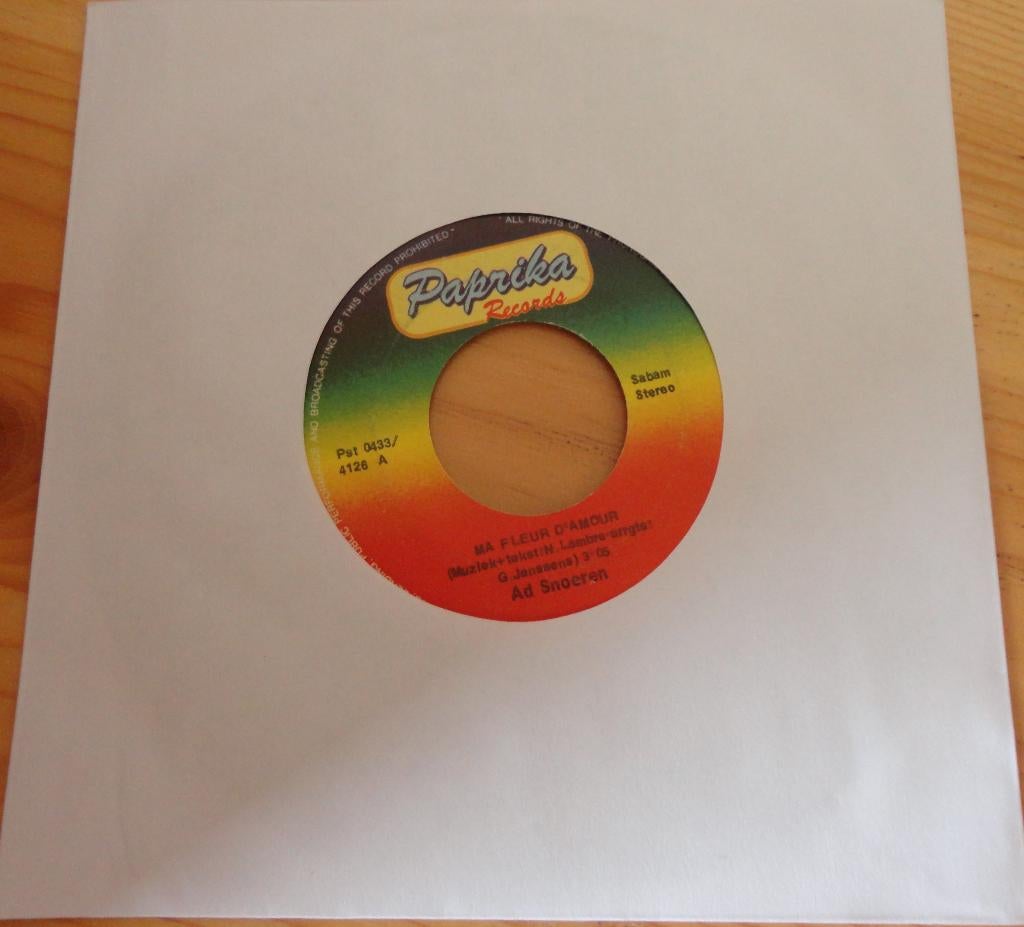 Ad Snoeren > Ma fleur d ámour, Gebruikt, 7 inch, Single, Ophalen of Verzenden