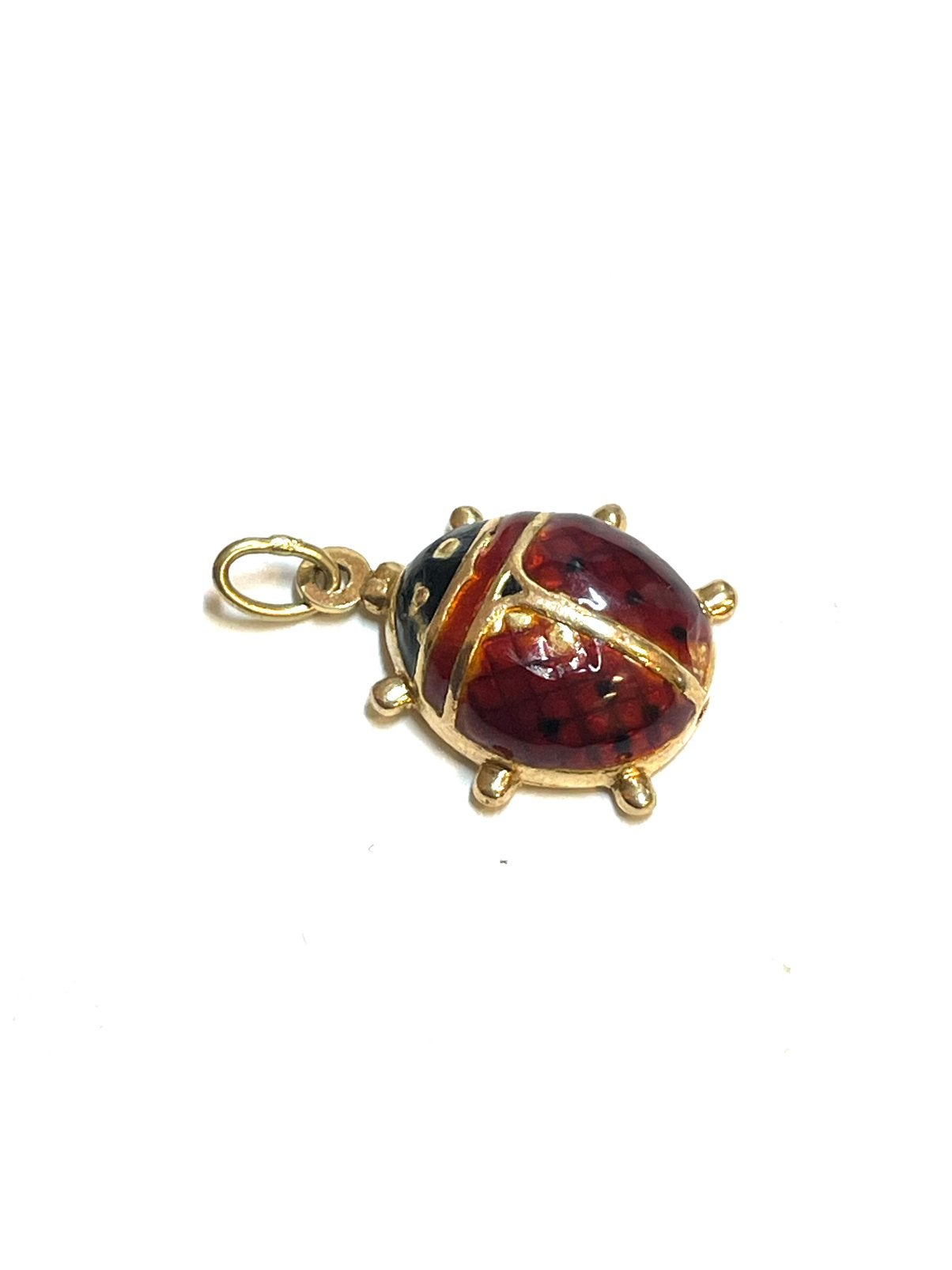 18k gouden lieveheersbeetstje hanger, -, -, Ophalen of Verzenden, Zo goed als nieuw