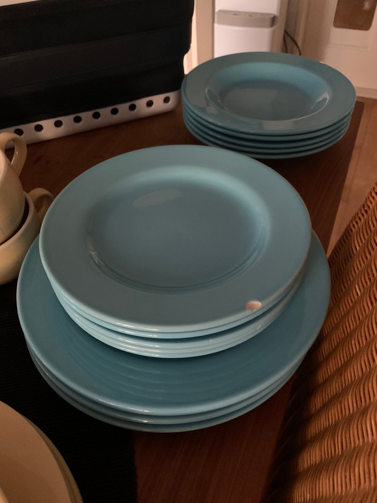 GRATIS! Blauw en geel delen servies, Ophalen, Gebruikt, Overige typen, Overige stijlen