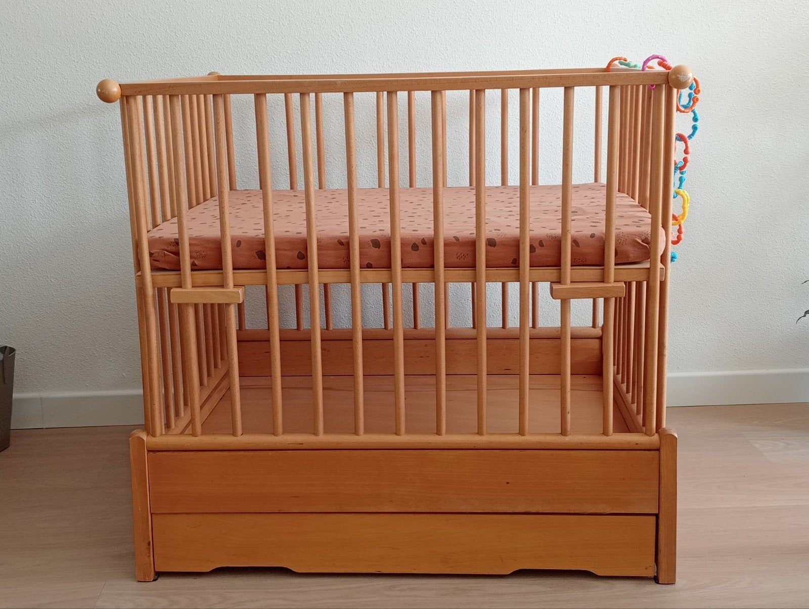 box met boxmatras, Kinderen en Baby's, Ophalen, Gebruikt, Vierkant, In hoogte verstelbaar