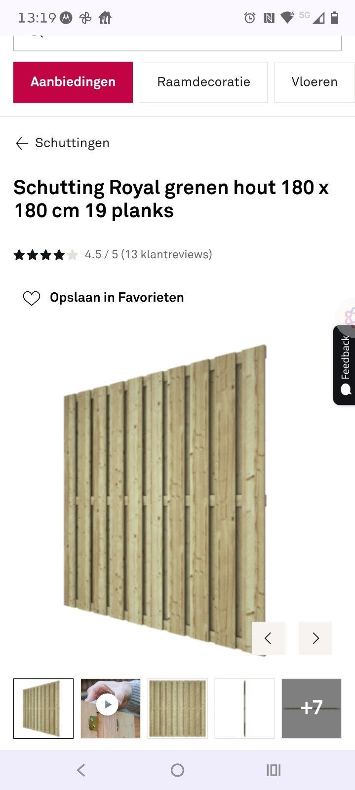 Nieuwe grenen schutting!, Ophalen, 1 tot 2 meter, Minder dan 3 meter, Nieuw