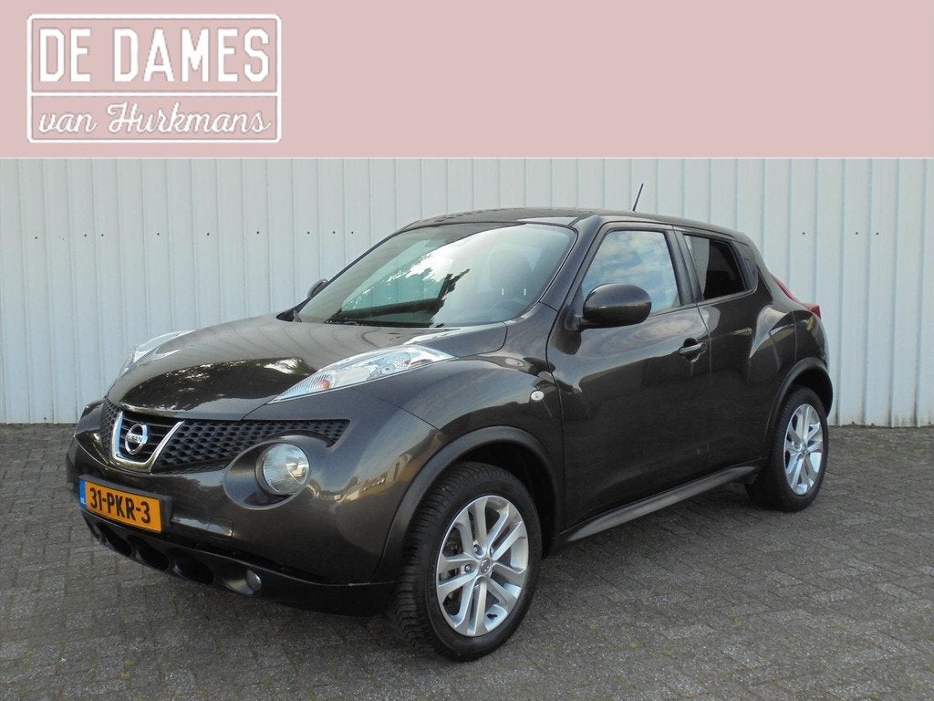 Nissan Juke 1.6 TEKNA 1e EIGENAAR ! NAVI CAMERA ENZ, Auto's, Euro 5, Stof, Zwart, 4 cilinders