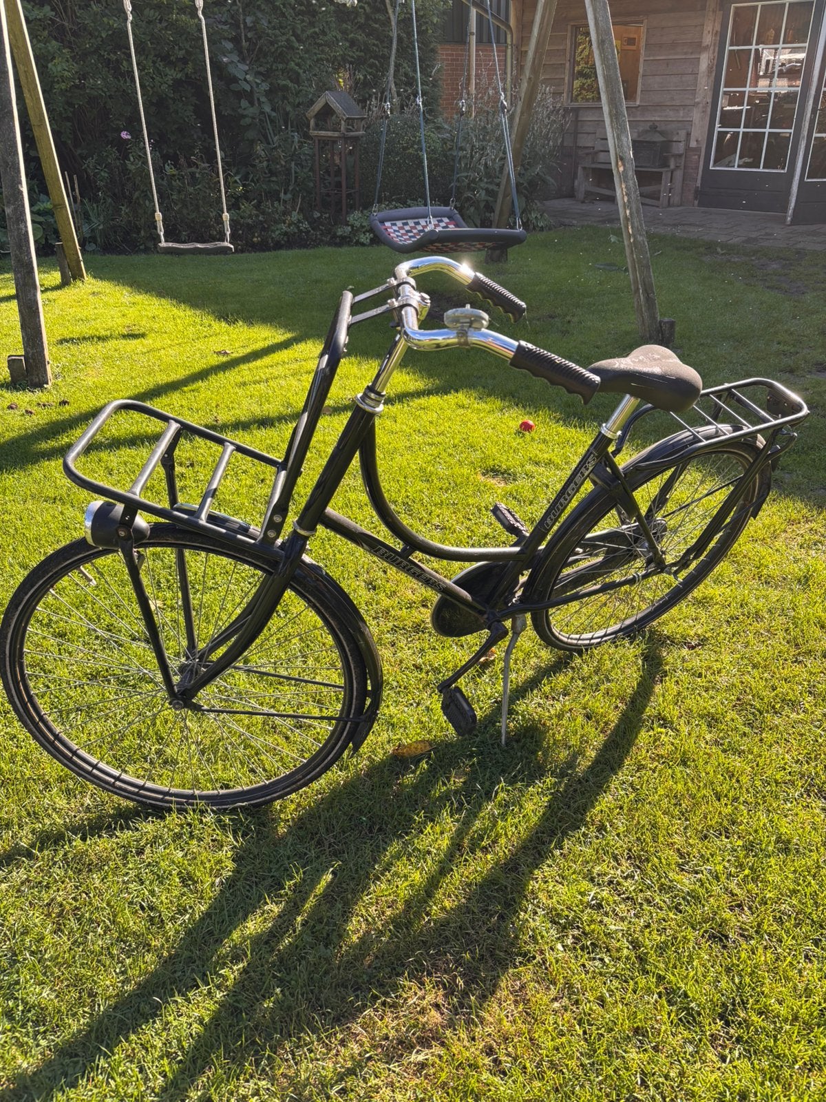 Zwarte kinderfiets burgers, 53 tot 56 cm, Ophalen, Gebruikt, Terugtraprem