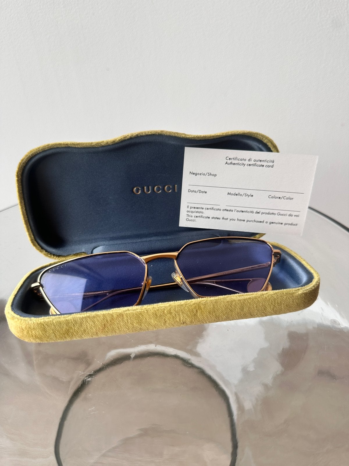 Gucci zonnebril GG0538S, Overige merken, Gebruikt, Zonnebril, Paars