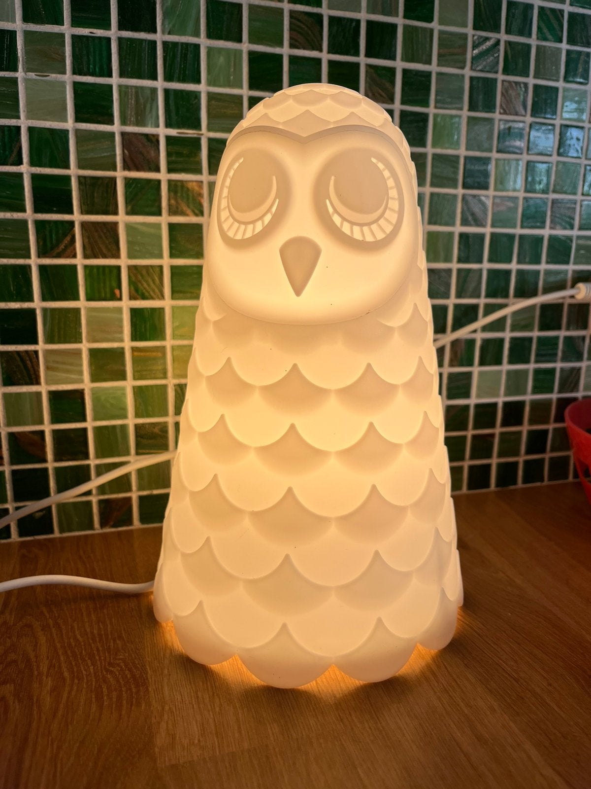 SOLBO Led-tafellamp, wit/uil 23 cm IKEA, Wit, Ophalen, Zo goed als nieuw, IKEA