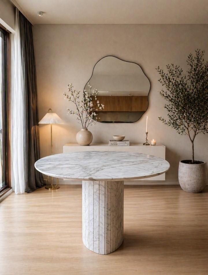 Eettafel van massief italiaanse Carrara-marmer 180x100x74, Huis en Inrichting, Tafels | Eettafels, Ophalen, Zo goed als nieuw
