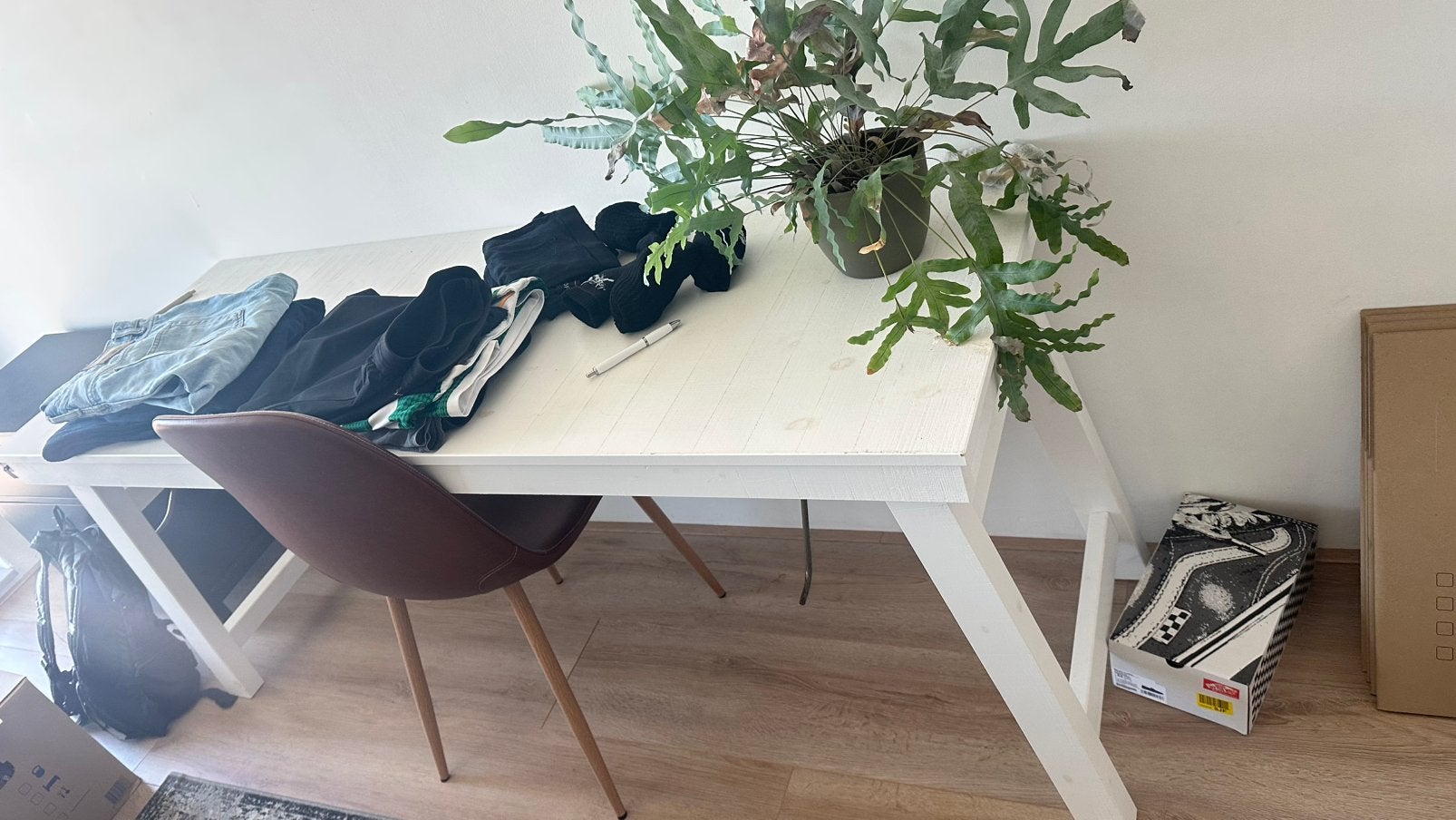WOOOD bureau Honk grenen wit 73x160x57 cm, Ophalen, 160 cm, Hout, Zo goed als nieuw