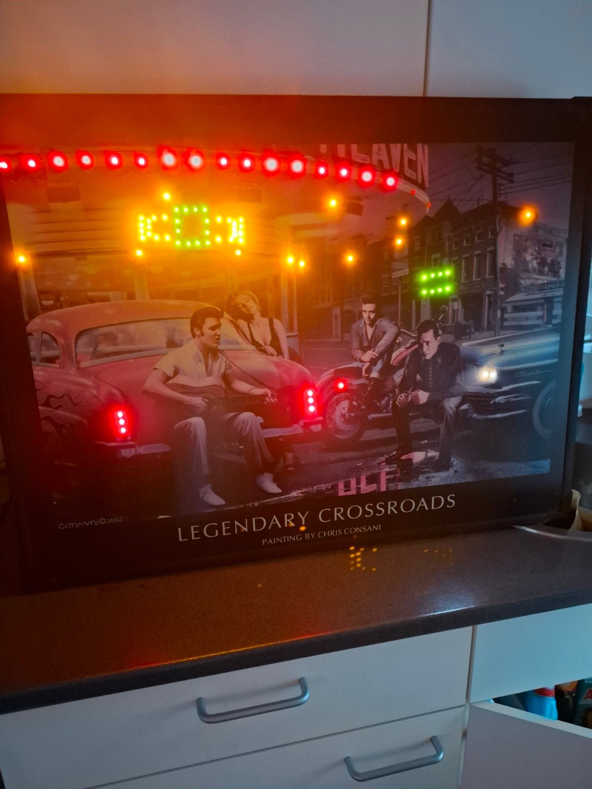 Schilderij 'Legendary Crossroads' met LED-verlichting, Ophalen