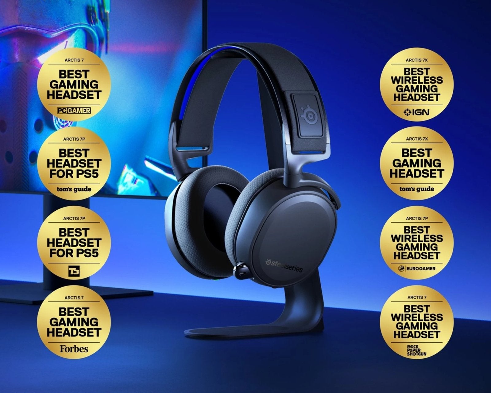 Steelseries artic 7+ zwart, Ophalen of Verzenden, Zo goed als nieuw