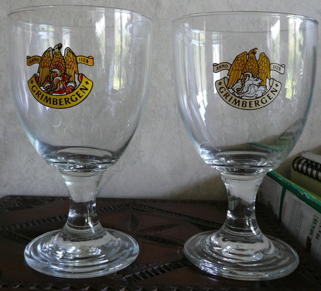 bierglas GRIMBERGEN bier bokaal kies uit 2, Verzamelen, Ophalen of Verzenden, Zo goed als nieuw, Glas of Glazen, Overige merken