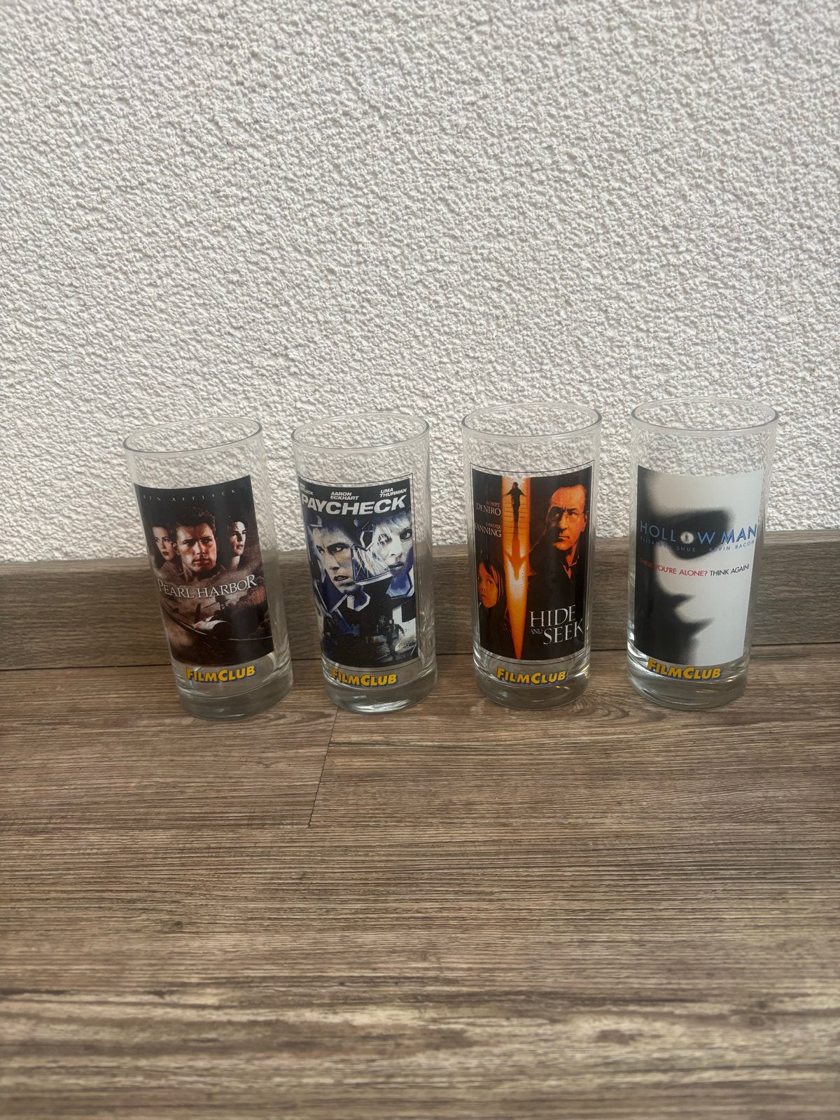 Verzameling van 14 verschillende Filmclub glazen, Glas of Glazen, Ophalen of Verzenden, Overige stijlen, Glas