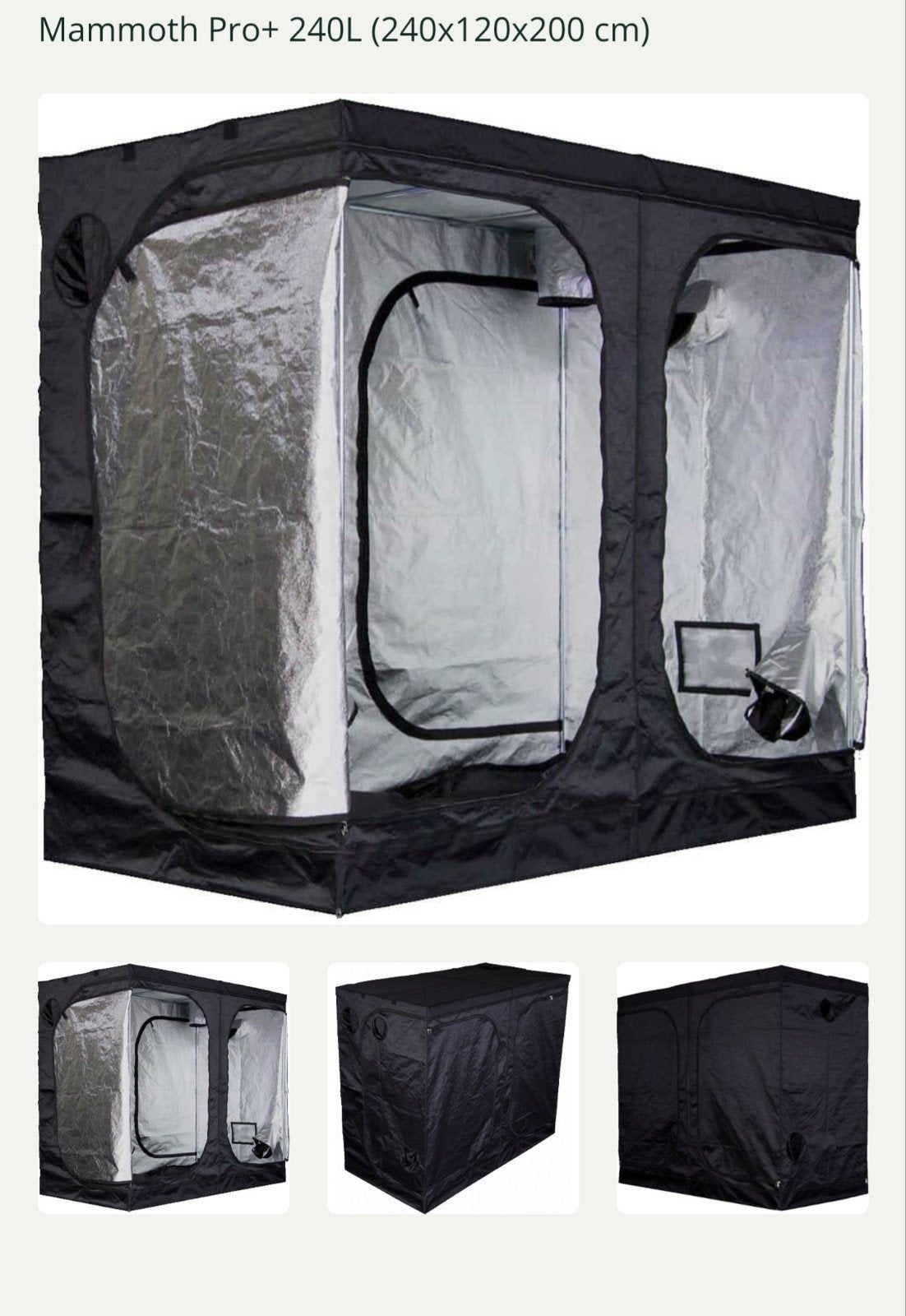 nieuwe kweektent 240x120x200,mammoth 240l, nooit gebruikt, Ophalen of Verzenden, Nieuw