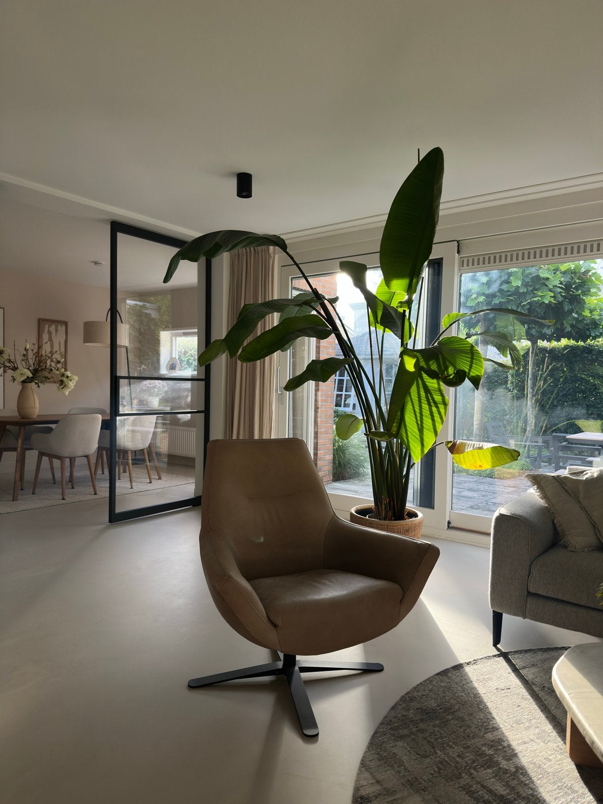 Montel Ray draaifauteuil van kalfsleer, Ophalen, Zo goed als nieuw, Leer, 75 tot 100 cm