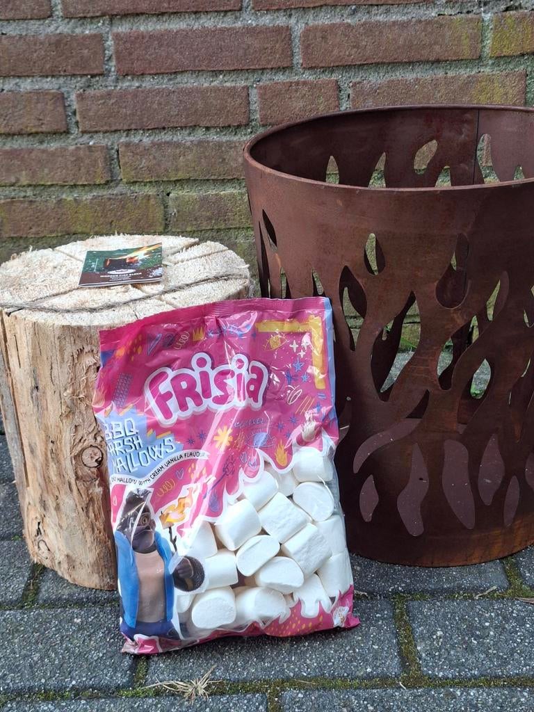 Cortenstalen Vuurkorf met Hout + Gratis Marshmallows, Ophalen, Nieuw