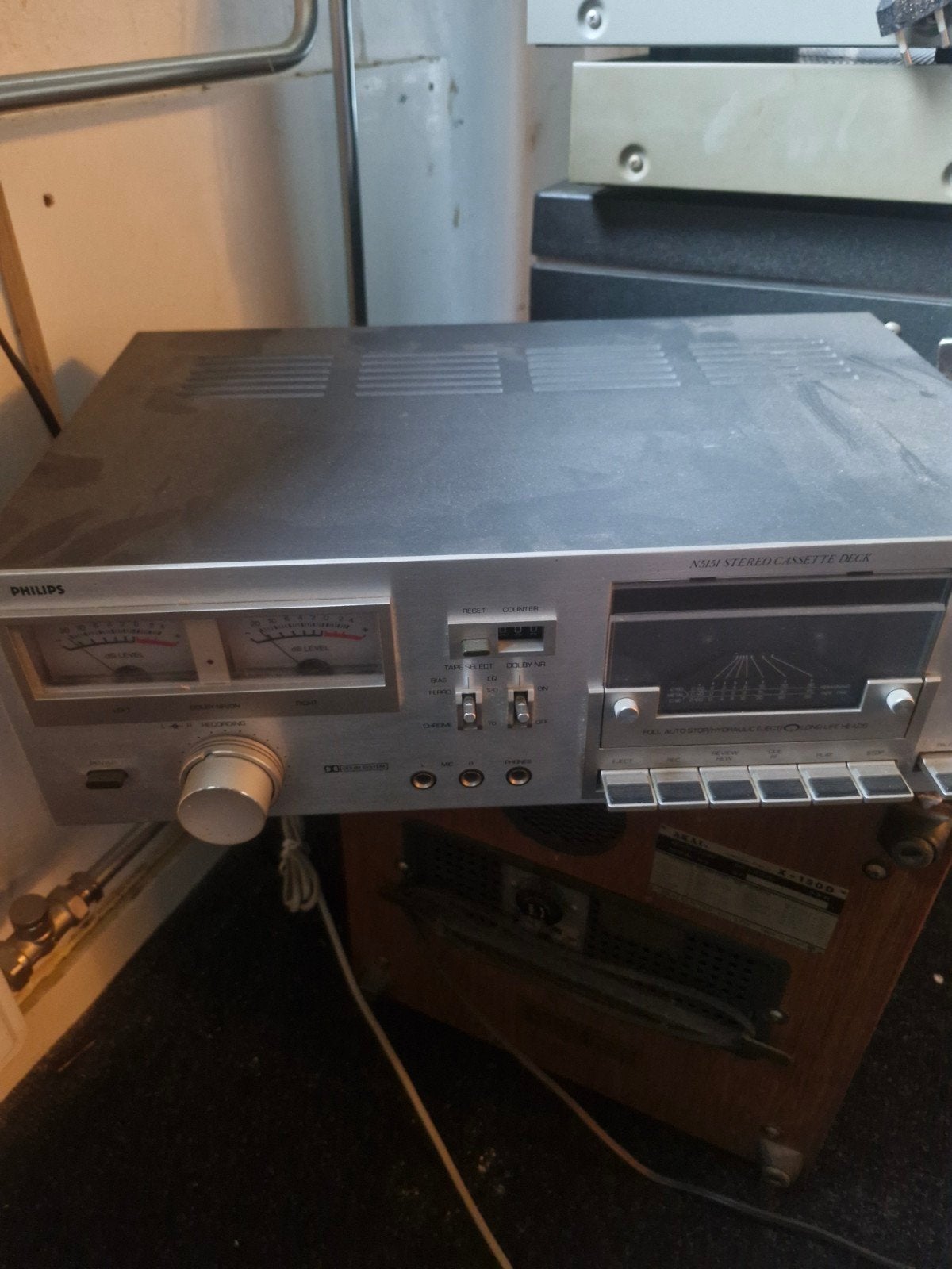 Philips N5741 Stereo Cassettedeck - Vintage Hifi, Ophalen of Verzenden, Enkel, Philips, Tiptoetsen