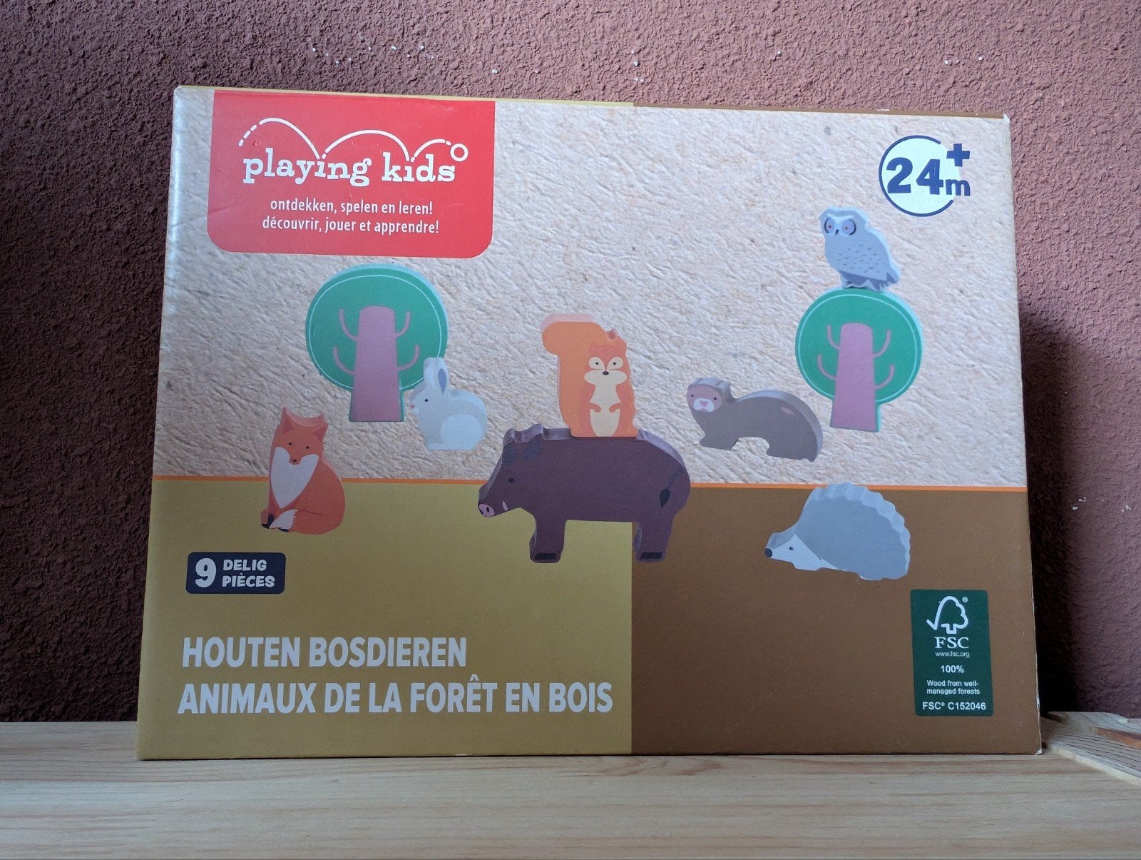 Playing Kids Houten Bosdieren - 9-delig - Nieuw, Ophalen, Nieuw, Overige typen