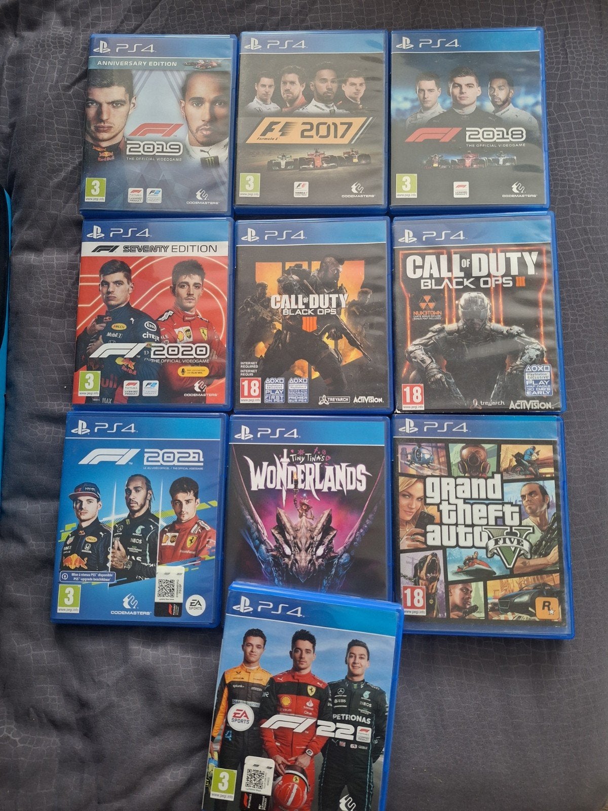 PS4 Games: F1, GTA V, Call of Duty, Tiny Tinas Wonderlands, Ophalen, Gebruikt, Vanaf 18 jaar, Racen en Vliegen