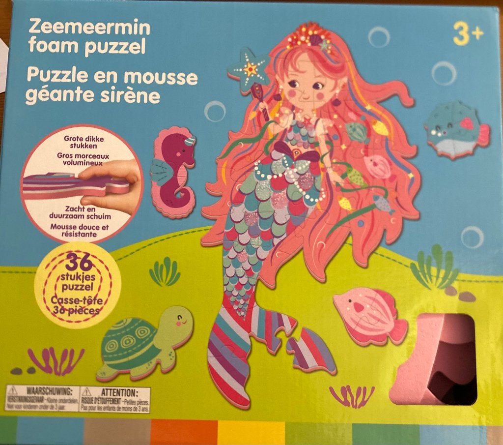 Zeemeermin foam puzzel groot, Ophalen of Verzenden, 10 tot 50 stukjes, Zo goed als nieuw